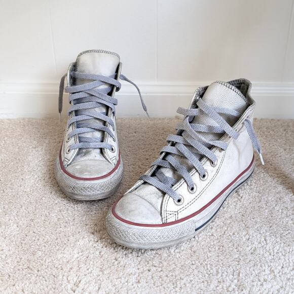 Converse CTAS HI Leather LTD Sneakers in Smoke Color, size W7/M5 - Picture 1 of 7